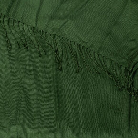 Forest-green Rayon Scarf (approx 22”x62”) - Picture 2 of 3